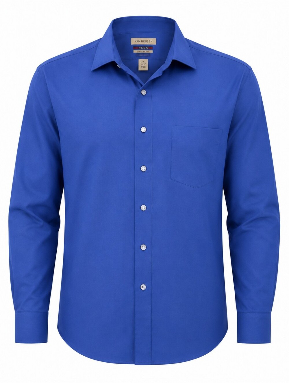 Van Heusen Royal Blue Long-Sleeve Dress Shirt Rwgular Fit 16.5 L/G